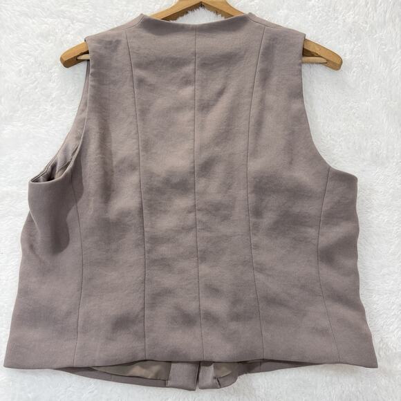 SPANX Women's Tailored Button Vest Gray Taupe Size L Modern Sophistication Crepe - Picture 9 of 10